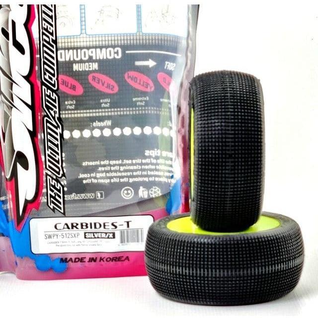 SWEEP Carbides T 1/8 Truggy Silver X ( Soft / X Compound) PreGlued