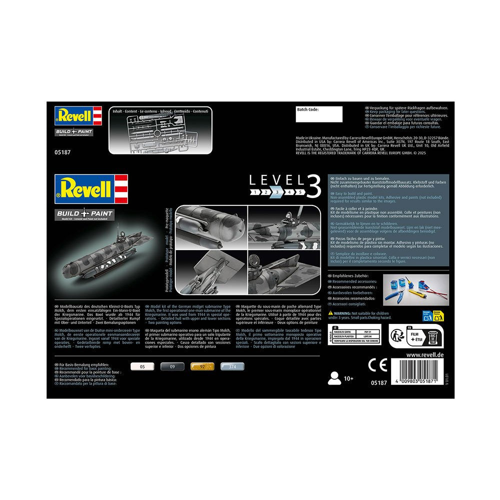 REVELL 1/72 GERMAN MIDGET SUBMARINE TYPE MOLCH