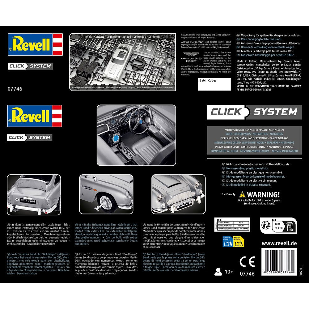 REVELL 1/24 JAMES BOND ASTON MARTIN DB5 - CLICK SYSTEM