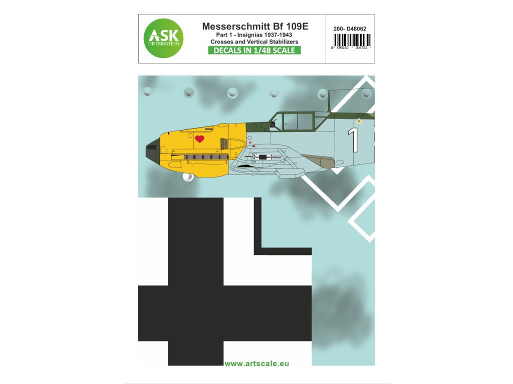 ASK 1/48 Bf 109E part 1 - Insignias, Crosses and Vertical Stabilizers 1937 - 1943