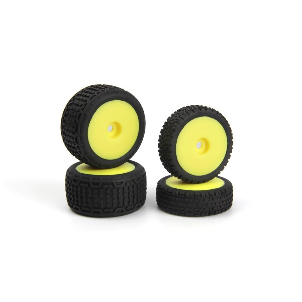 MAVERICK MICROBE BUGGY WHEEL/TYRE SET (YELLOW/FRO