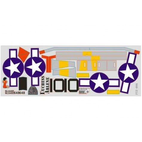 FMS 1400mm P-51D Red Tail V8, Decal sheet