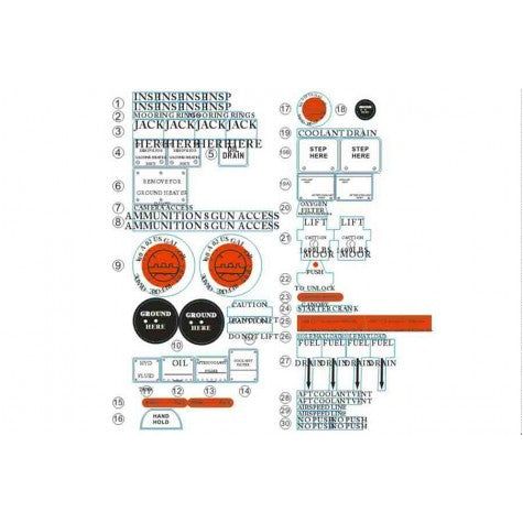 FMS 1400mm P-51D Red Tail V8, Detailed decal sheet