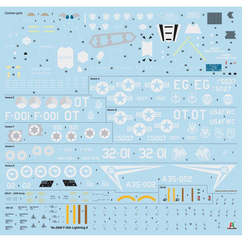 ITALERI 1/32 F-35A Lightning II Aust Decals