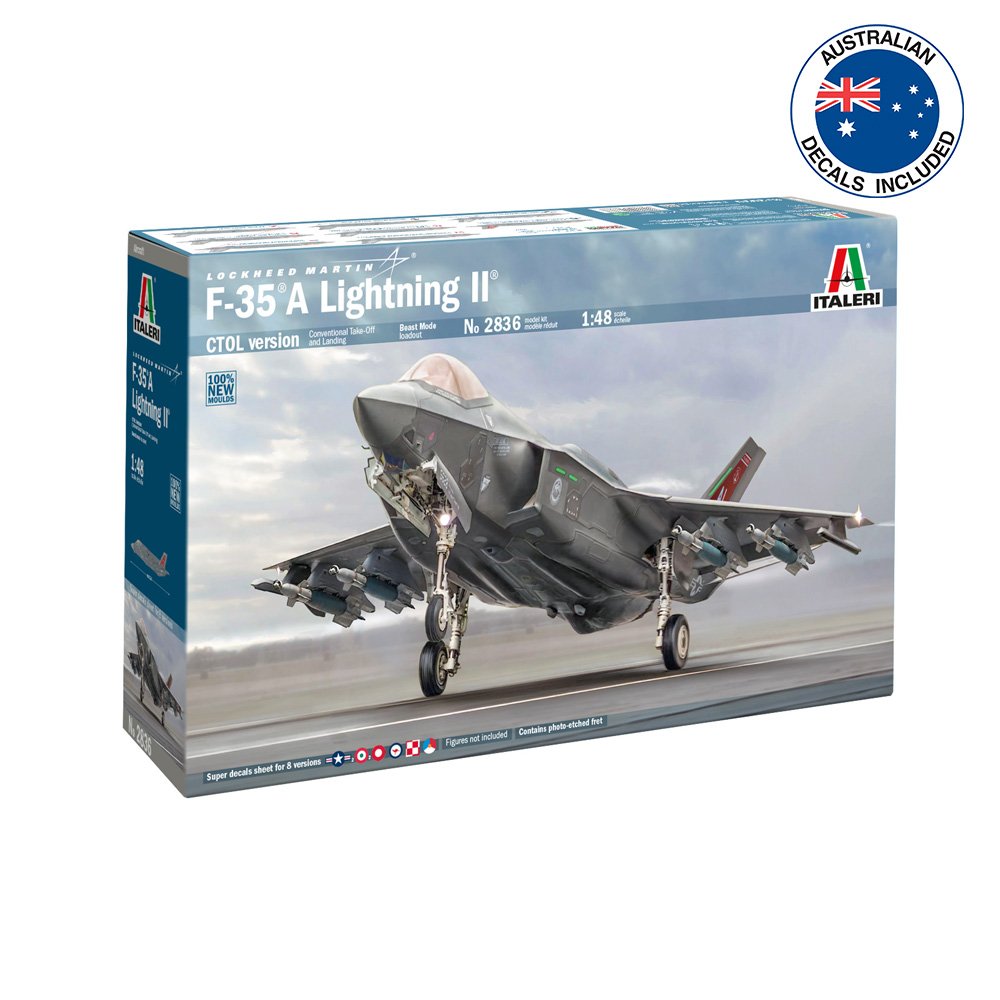 ITALERI 1/48 F-35A Lightning II (Beast Mode)-100% New Moulds - Australian Decals!