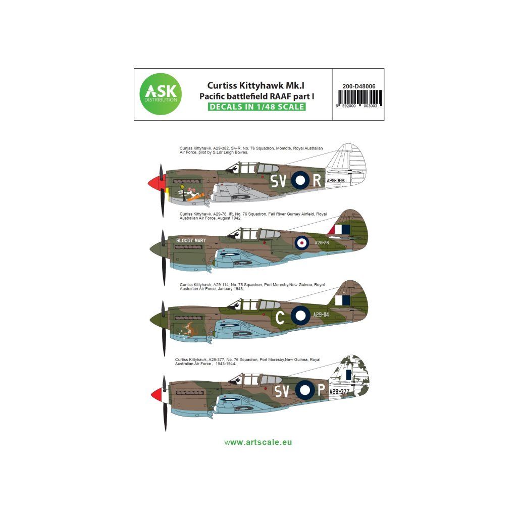 ASK 1/48 Curtiss Kittyhawk Mk.I Pacific battlefield RAAF part I