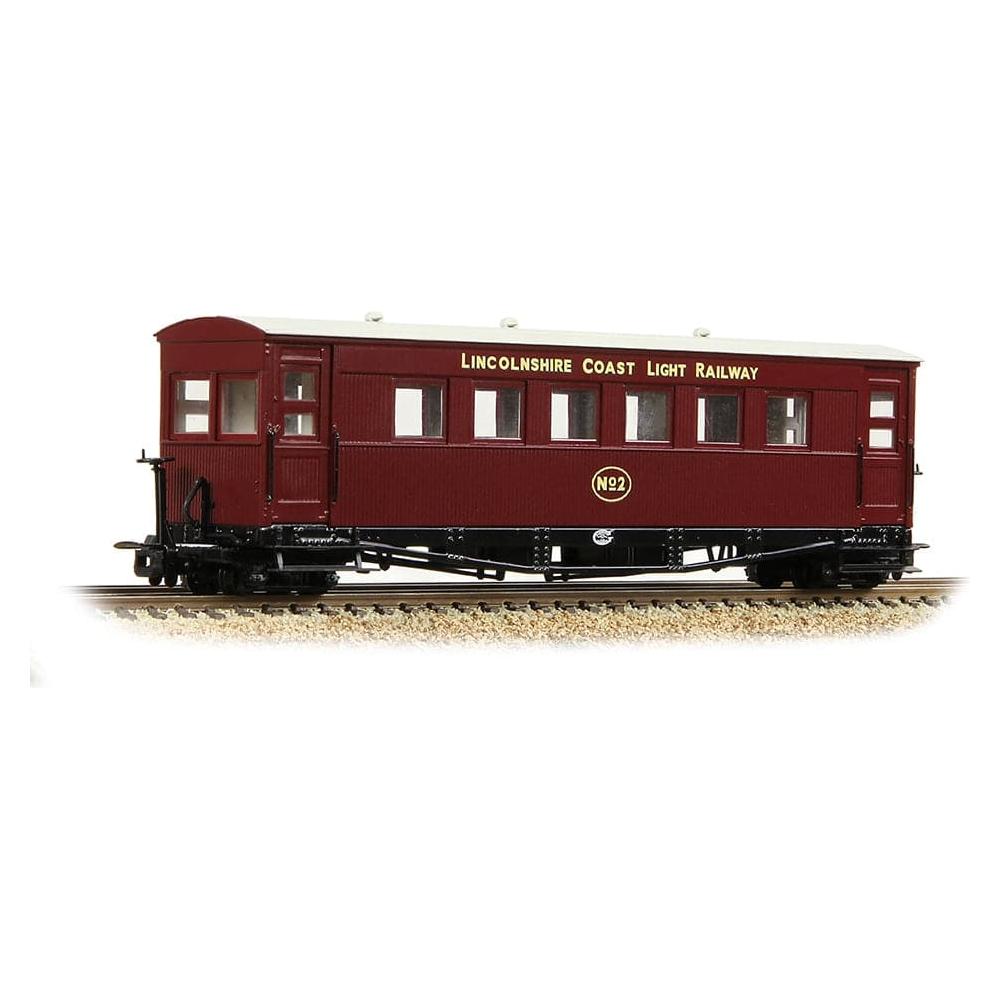 BACHMANN NARROW GAUGE OO9 #4 Gloucester Bogie Coach Lincolnshire Coast L.R. Maroon