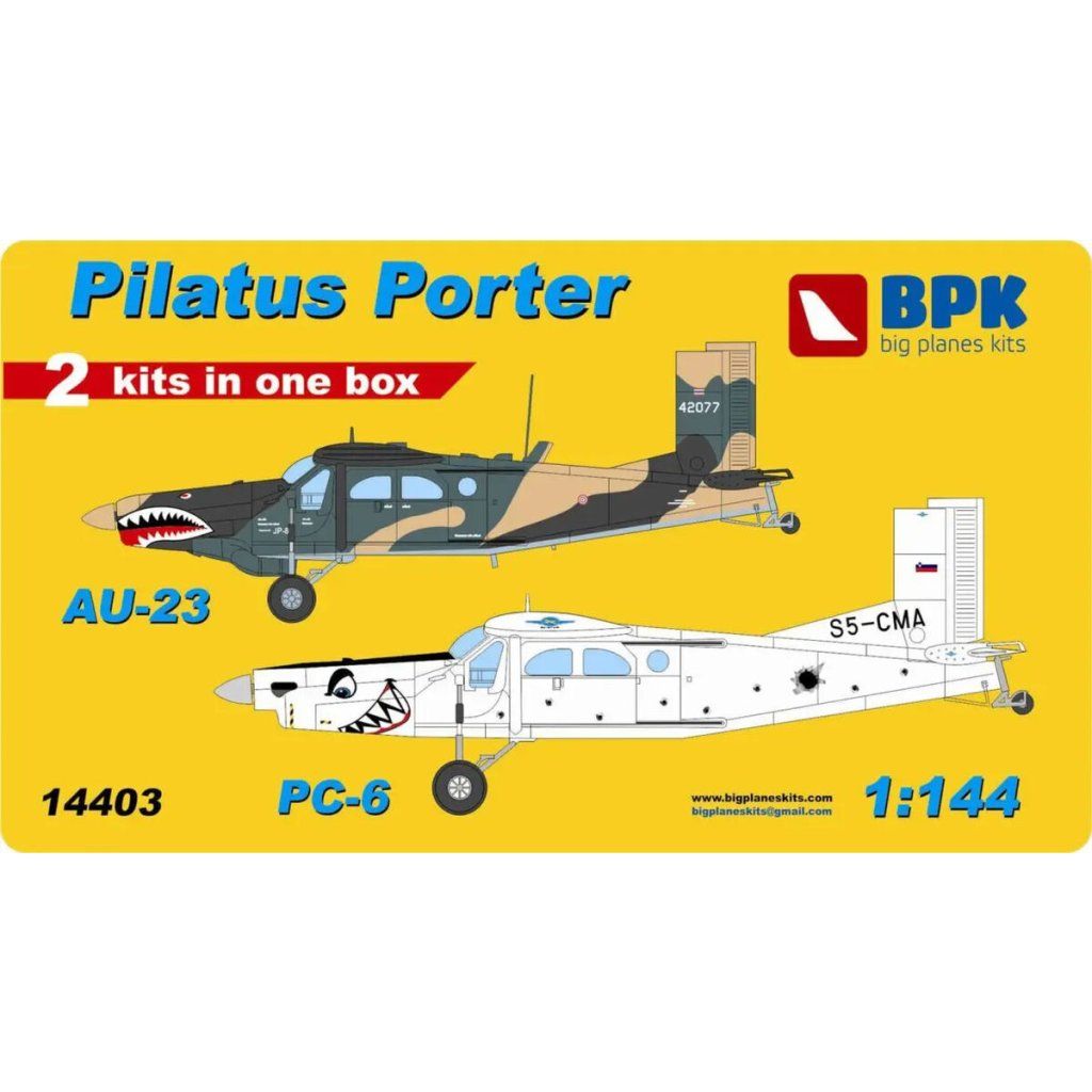 ASK AU-23 and PC-6 (2 kits in one box) First version of decals (1/144)