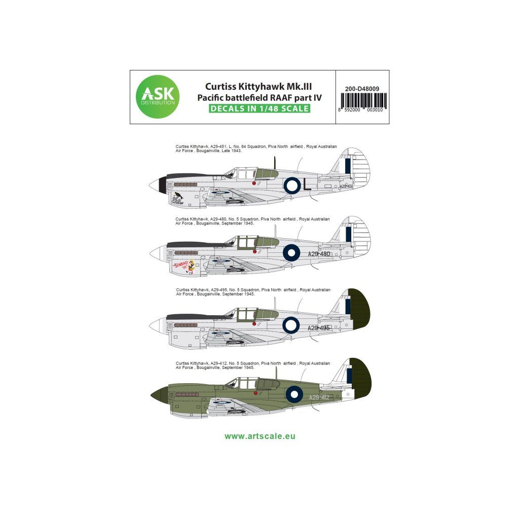 ASK 1/48 Curtiss Kittyhawk Mk.III Pacific battlefield RAAF part IV