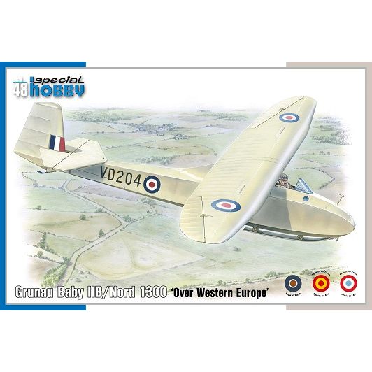 SPECIAL HOBBY 1/48 Grunau Baby IIB/Nord 1300 'Over Western Europe' Plastic Model Kit