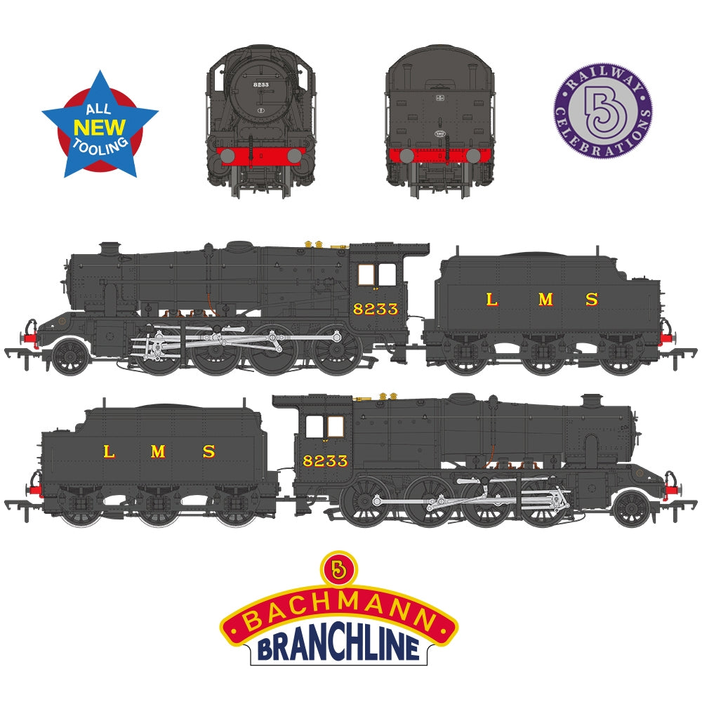 LMS 8F with Riveted Tender 8233 LMS Black