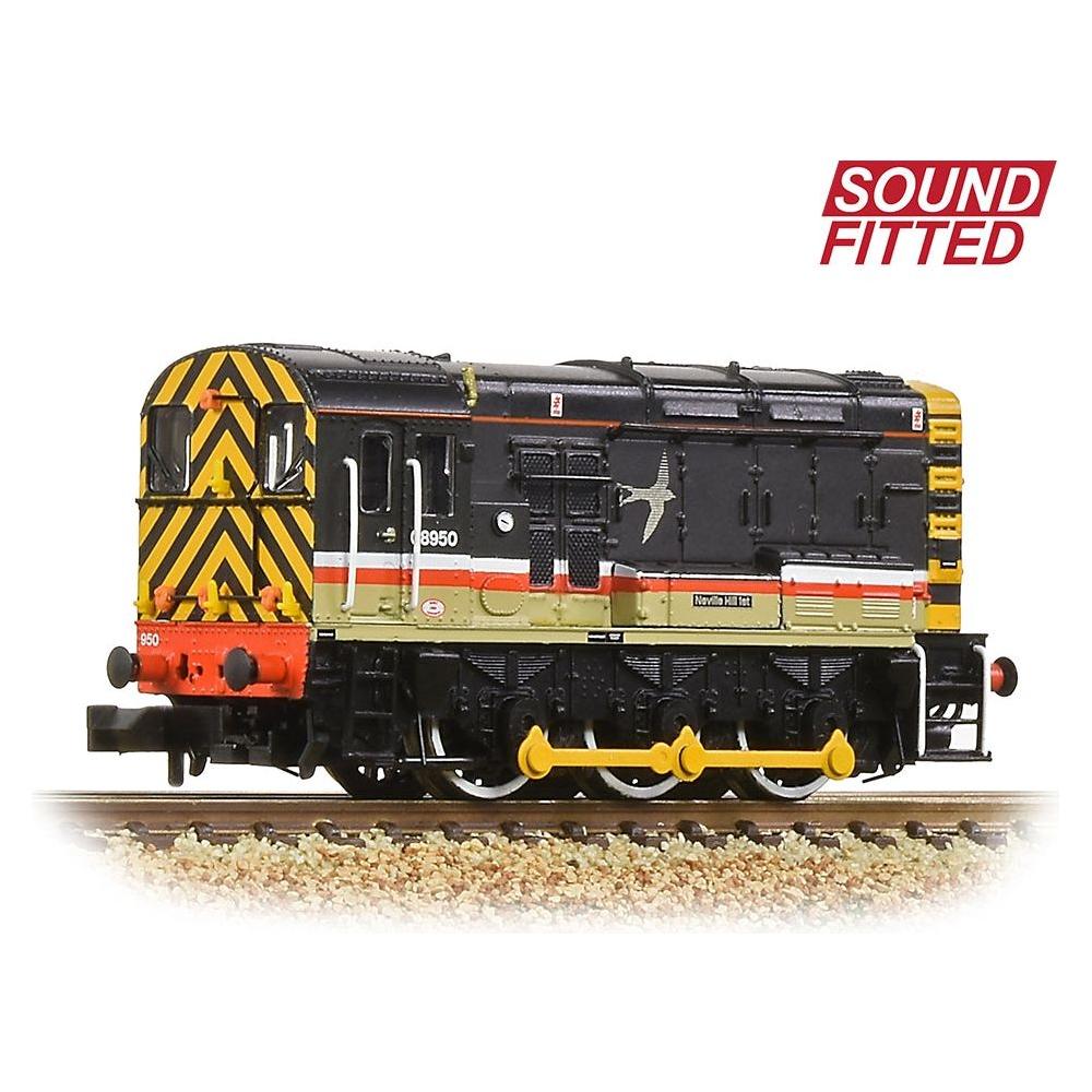 GRAHAM FARISH N Class 08 08950  'Neville Hill 1st' BR InterCity (Swallow) DCC Sound Fitted