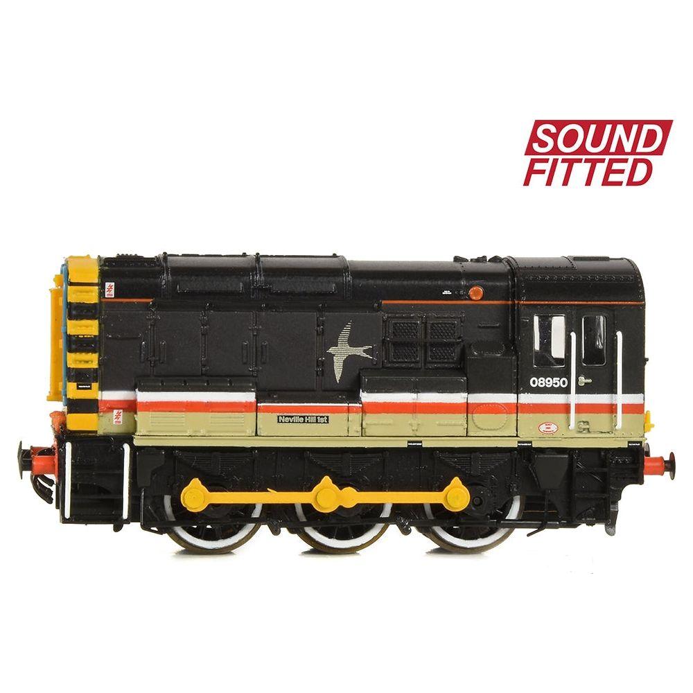 GRAHAM FARISH N Class 08 08950  'Neville Hill 1st' BR InterCity (Swallow) DCC Sound Fitted