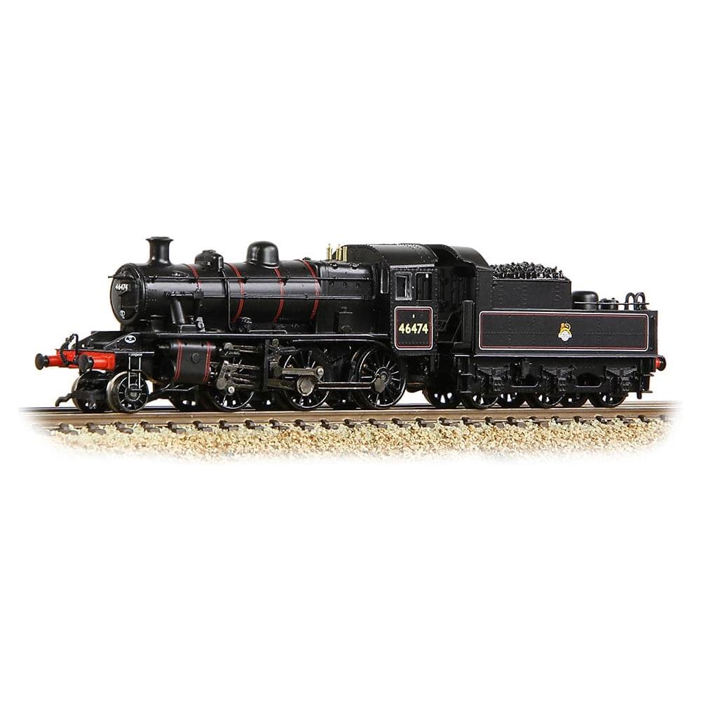 GRAHAM FARISH N Ivatt 2MT 46474 BR Lined Black (Early Emblem)