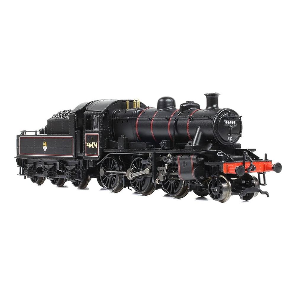 GRAHAM FARISH N Ivatt 2MT 46474 BR Lined Black (Early Emblem)