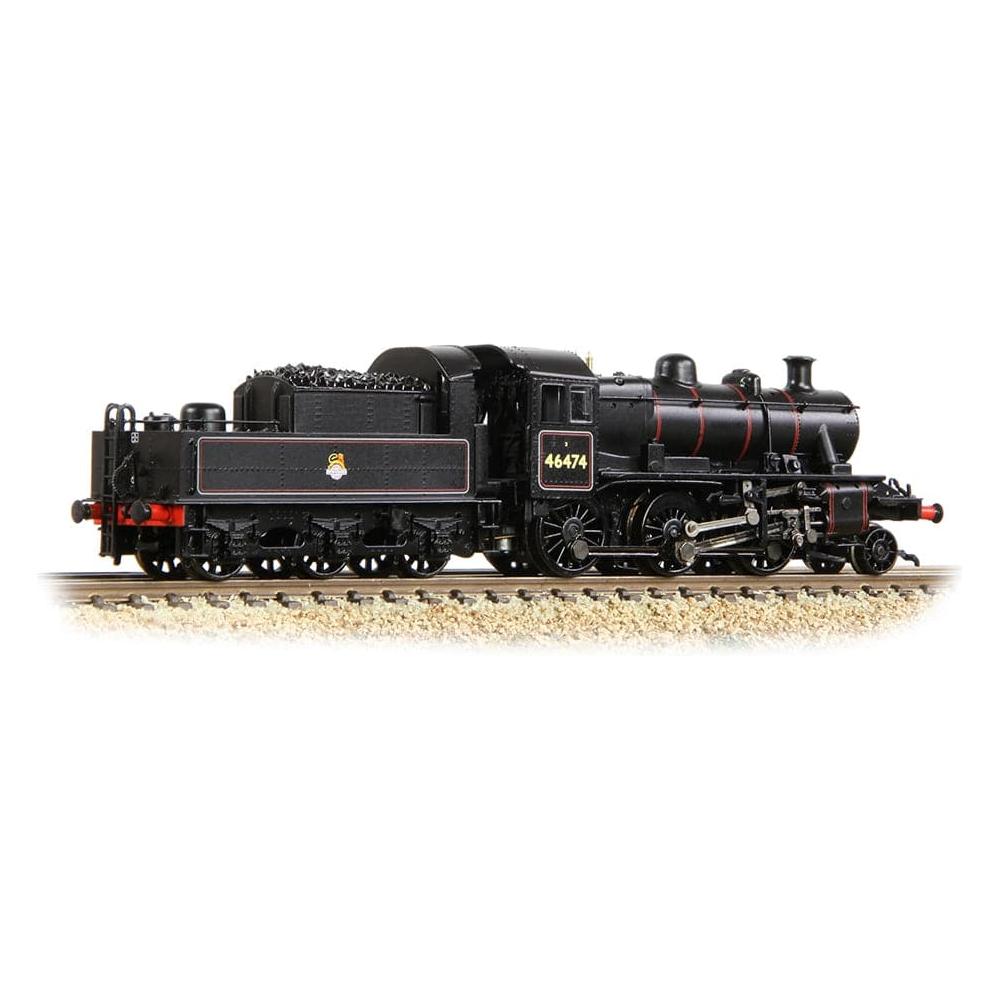 GRAHAM FARISH N Ivatt 2MT 46474 BR Lined Black (Early Emblem)