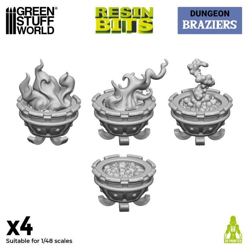 GREEN STUFF WORLD 3D printed set - Braziers