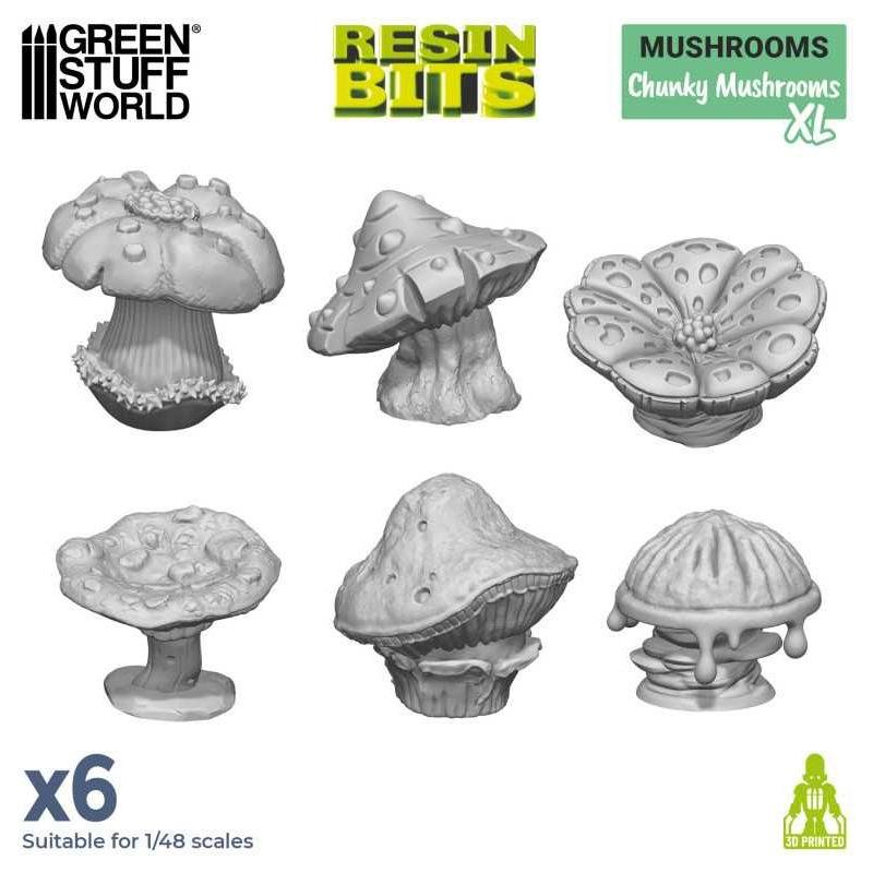 GREEN STUFF WORLD 3D printed set - Chunky Mushrooms XL