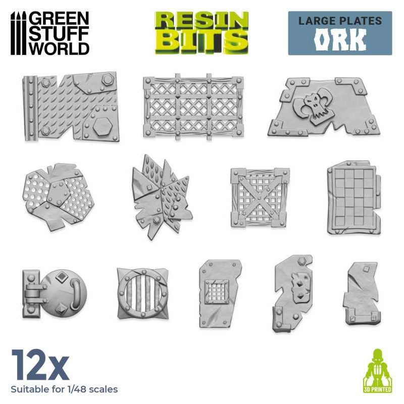 GREEN STUFF WORLD 3D printed set - Large Ork plates