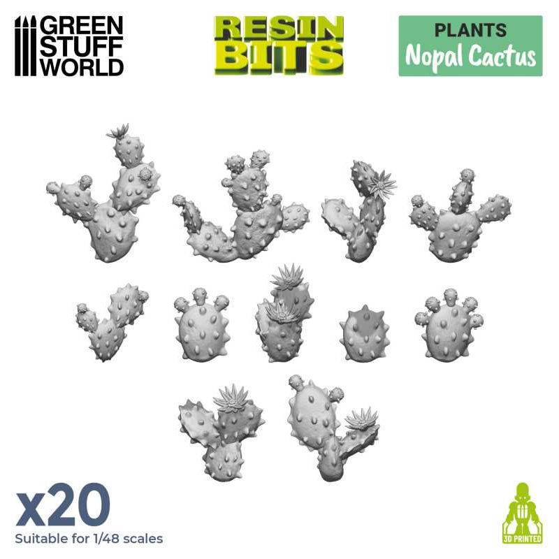 GREEN STUFF WORLD 3D printed set - Nopal Cactus