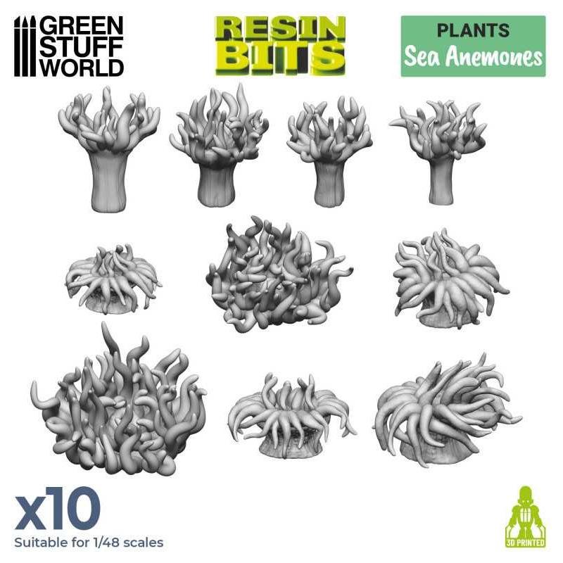 GREEN STUFF WORLD 3D printed set - Sea Anemones
