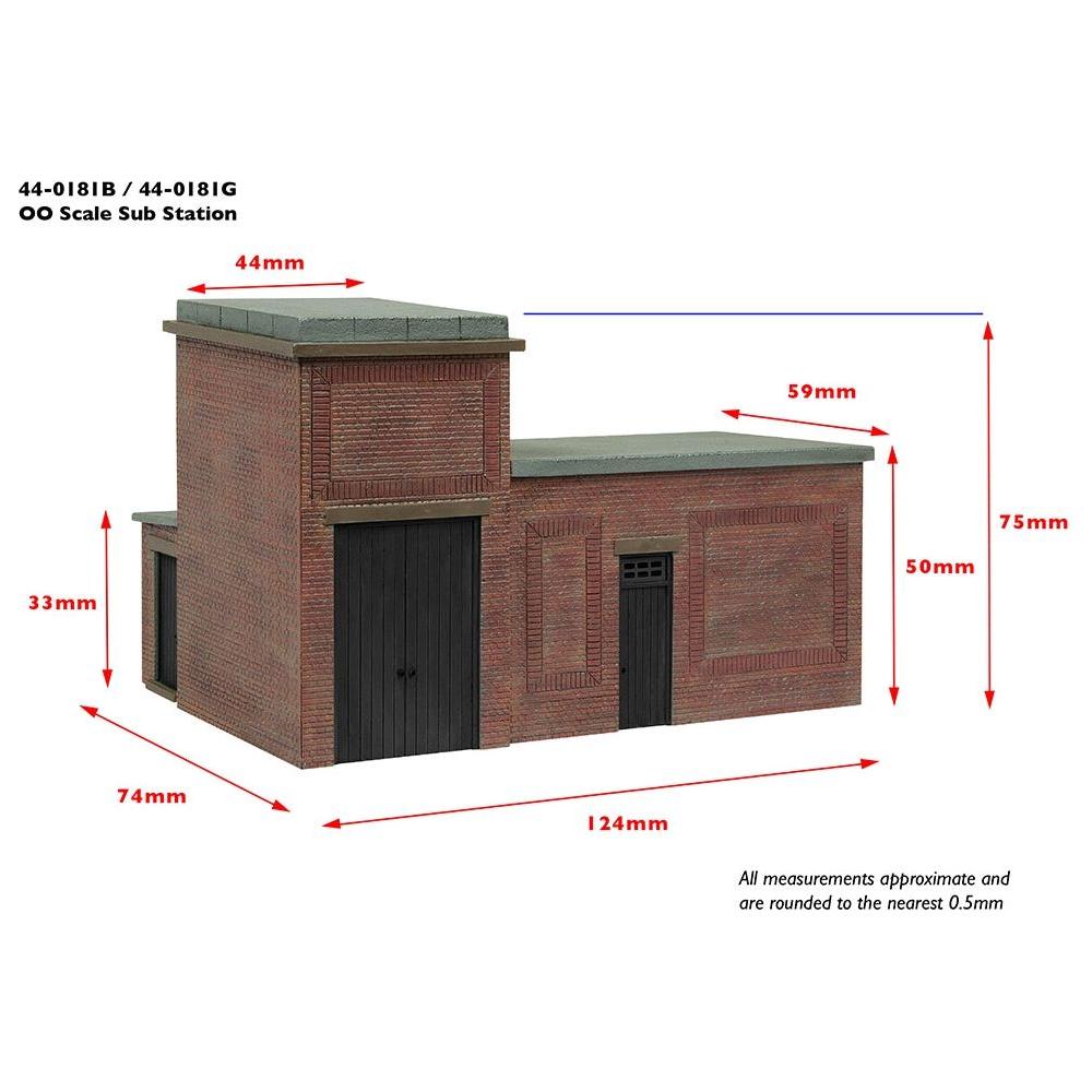 SCENECRAFT OO Lineside Brick Substation Black