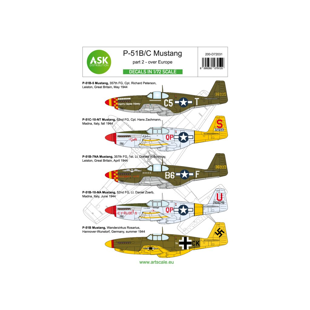 ASK 1/72 P-51B/C Mustangs over Europe in foreign services