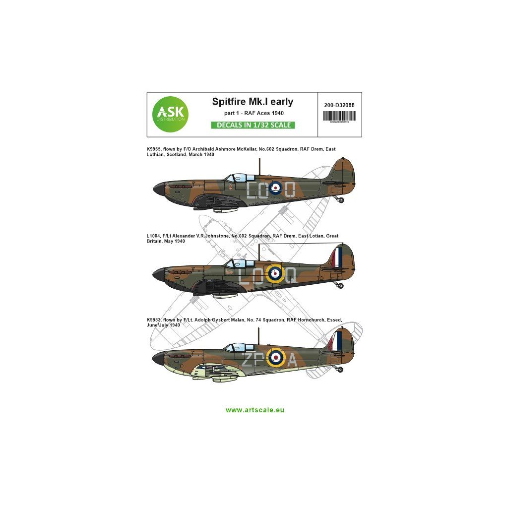 ASK 1/32 Spitfire Mk.Ia part 1 - "The Few", 1940 RAF Aces