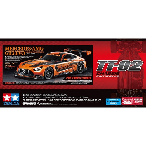 TAMIYA 1/10 Mercedes-AMG GT3 EVO Orange Painted Body (TT-02)