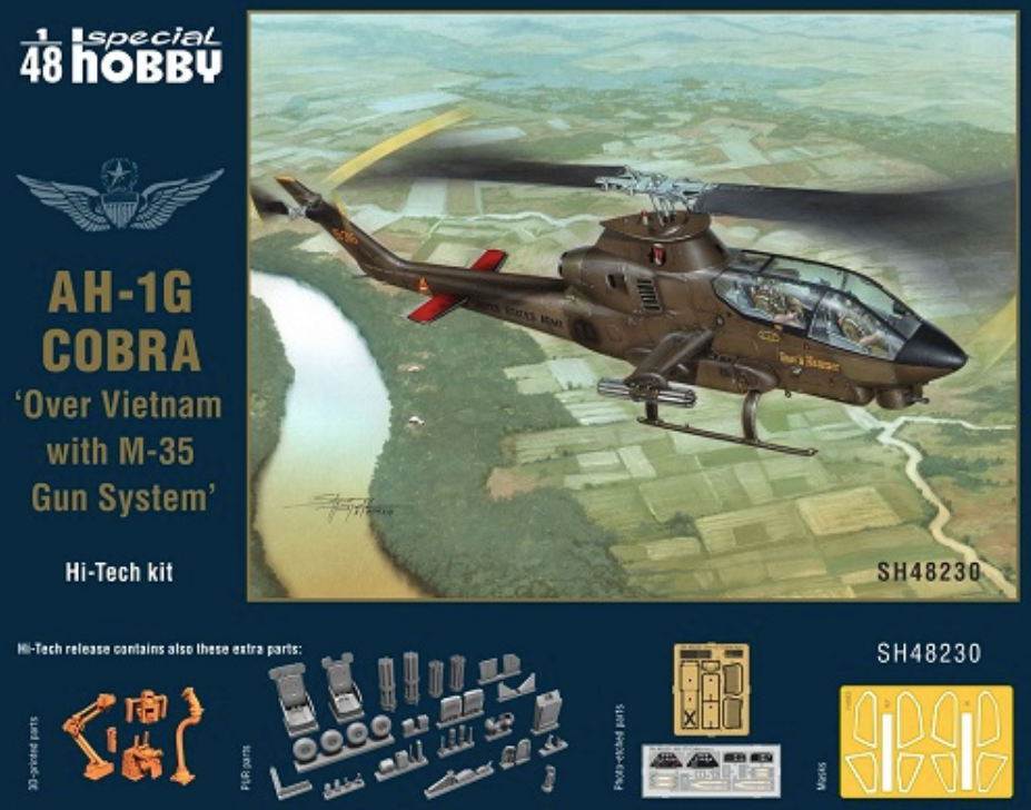 SPECIAL HOBBY 1/48 AH-1G Cobra 'Over Vietnam with M-35 Gun System' Hi-Tech Kit Plastic Model Kit