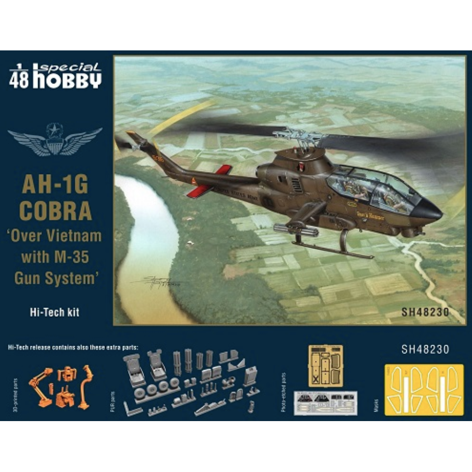 SPECIAL HOBBY 1/48 AH-1G Cobra 'Over Vietnam with M-35 Gun System' Hi-Tech Kit Plastic Model Kit