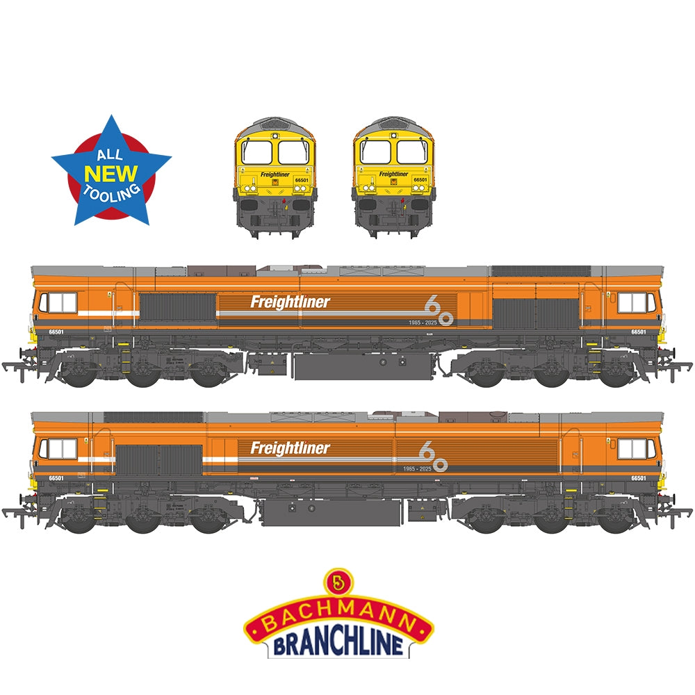 Class 66/5 66501 Freightliner 60 1965-2025 Freightliner Orange