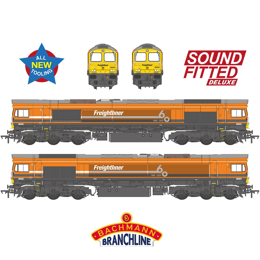 Class 66/5 66501 Freightliner 60 1965-2025 Freightliner Orange