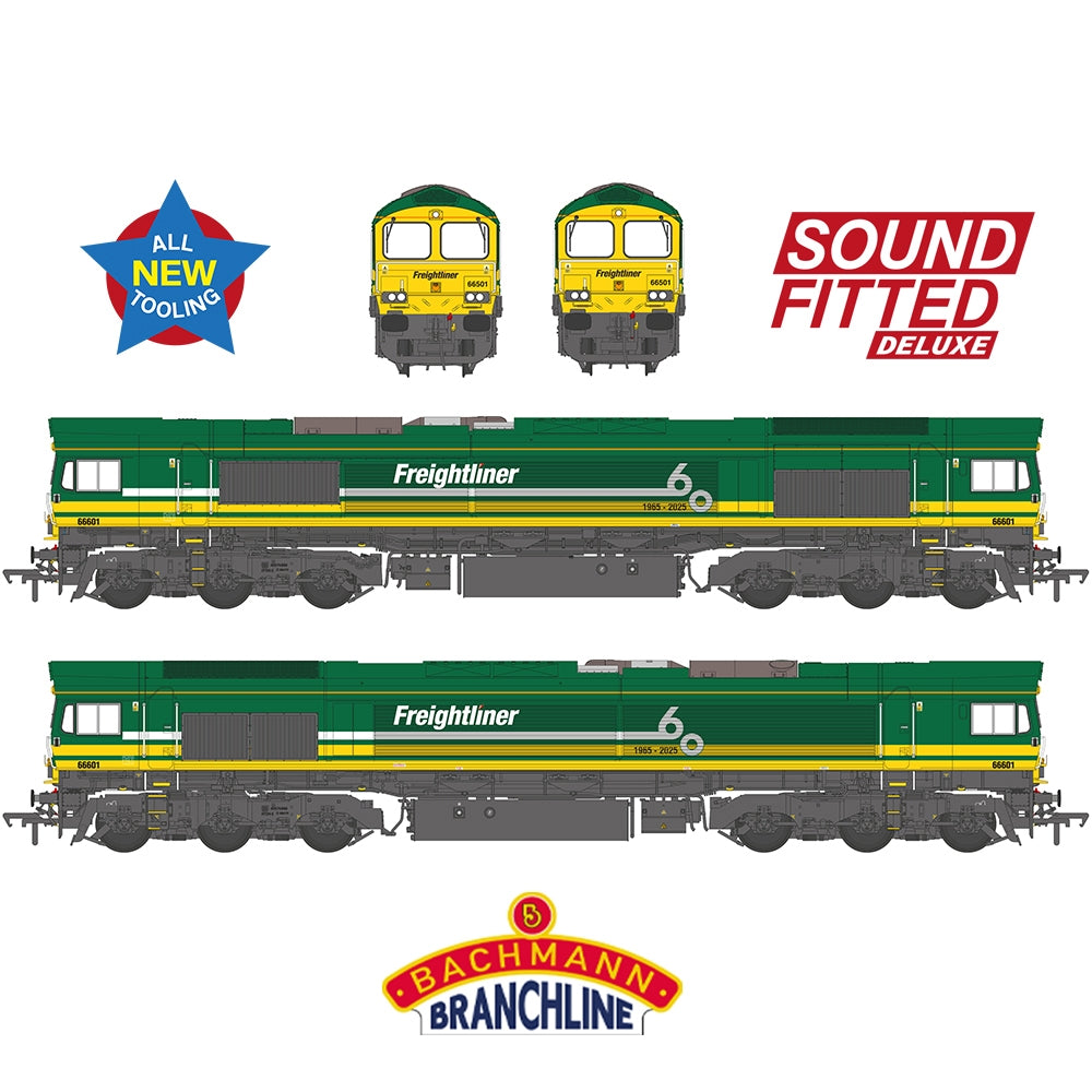 Class 66/6 66601 Freightliner 60 1965-2025 Freightliner Green
