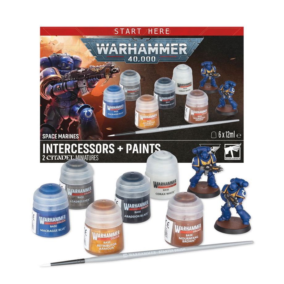 Warhammer 40,000 Space Marines: Intercessors + Paints