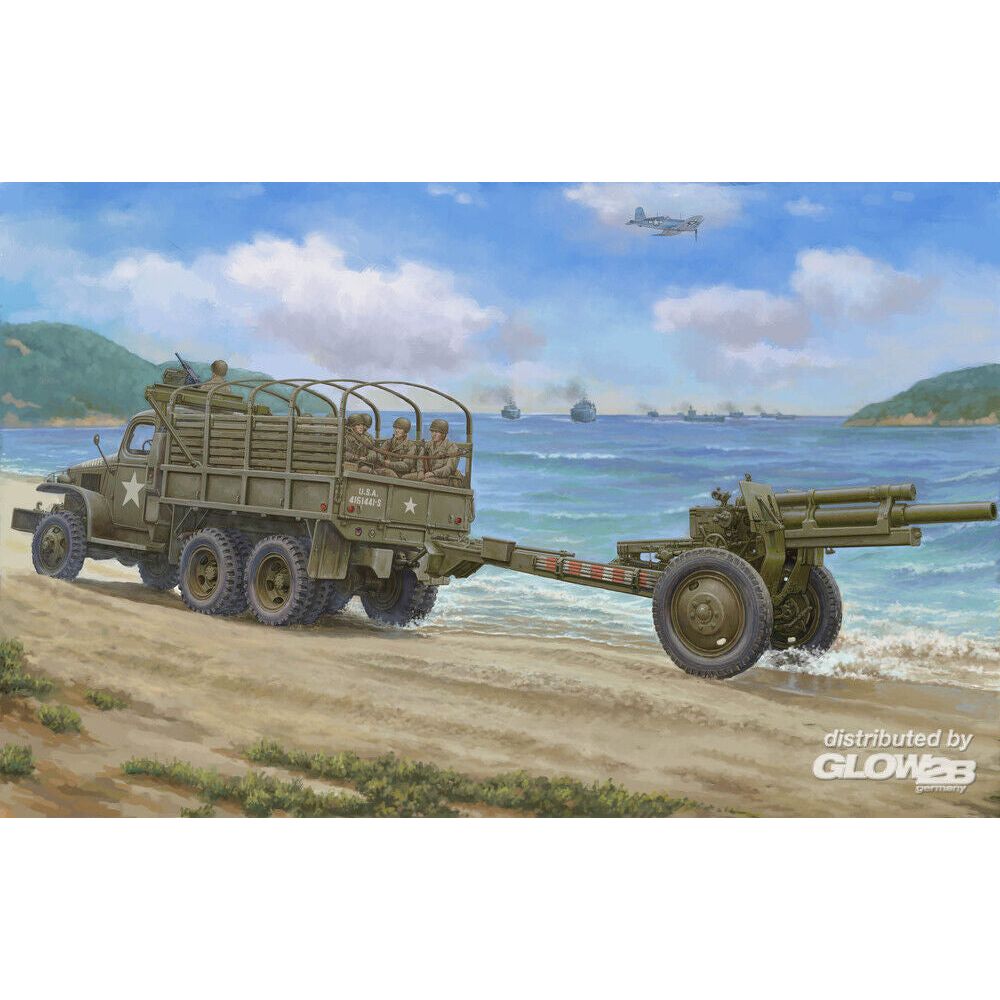 I Love Kit 1/35 USA CCKW-352 Machine Gun Turret Version and M2A1 105MM Howitzer Plastic Model Kit