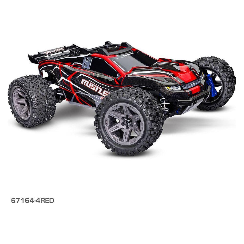 TRAXXAS 1/10  Rustler 4X4 BL-2S - Red Brushless