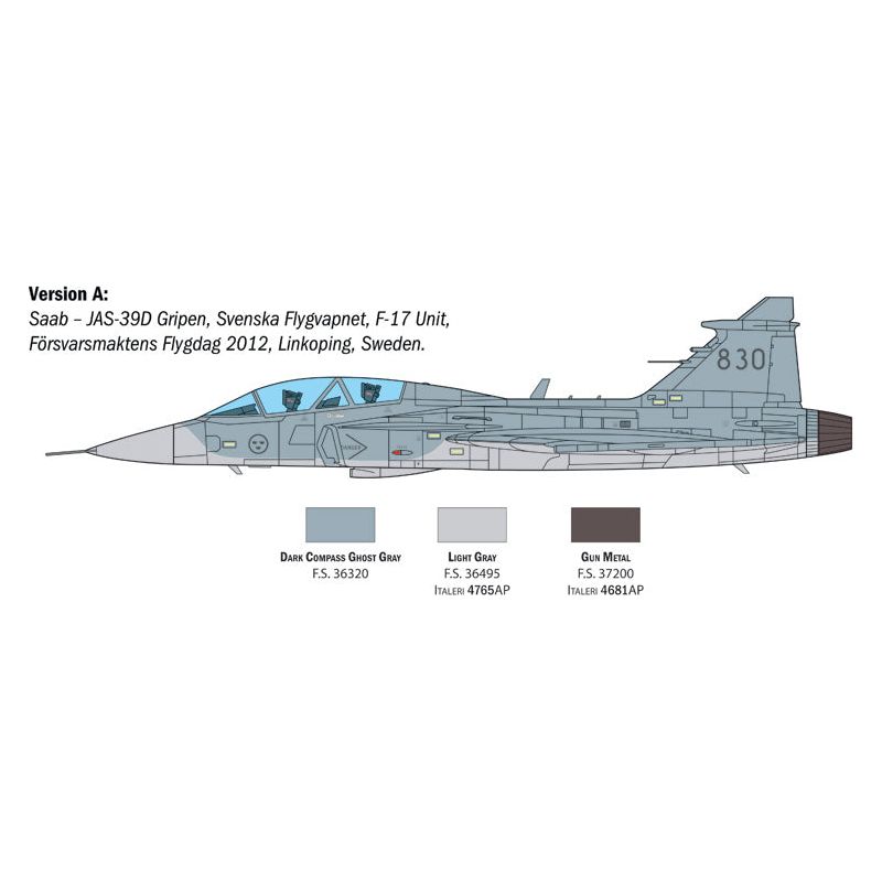 ITALERI JAS-39D Gripen Twin Seater (New Decals Edition)