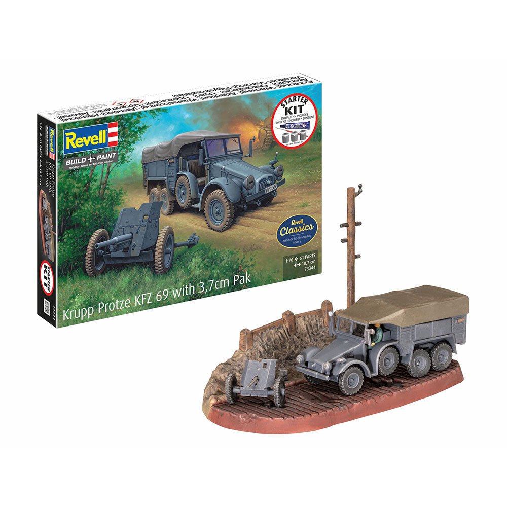 REVELL 1/76 STARTER KIT KRUPP PROTZE KFZ 69 WITH 3.7CM PAK