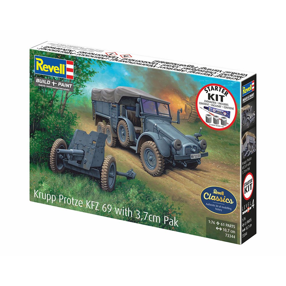 REVELL 1/76 STARTER KIT KRUPP PROTZE KFZ 69 WITH 3.7CM PAK