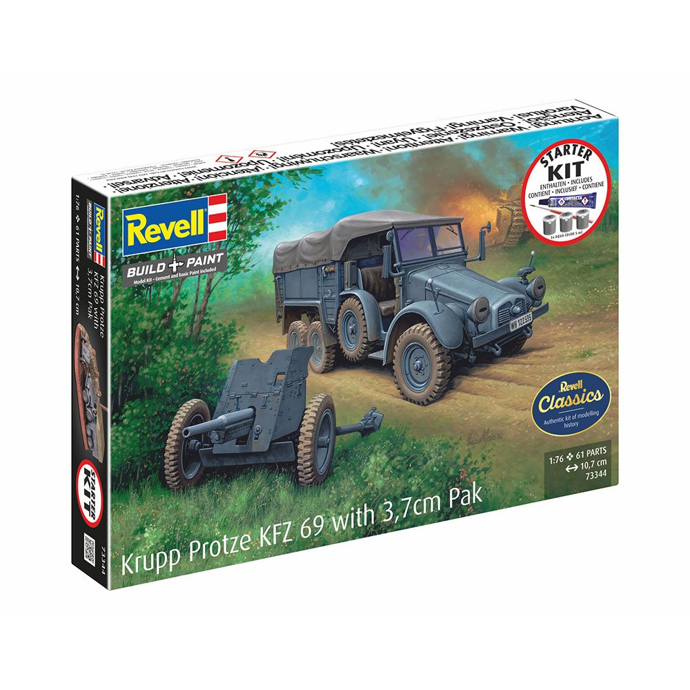 REVELL 1/76 STARTER KIT KRUPP PROTZE KFZ 69 WITH 3.7CM PAK