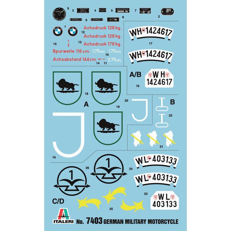 ITALERI 1/9 German Military Motorcycle with Sidecar