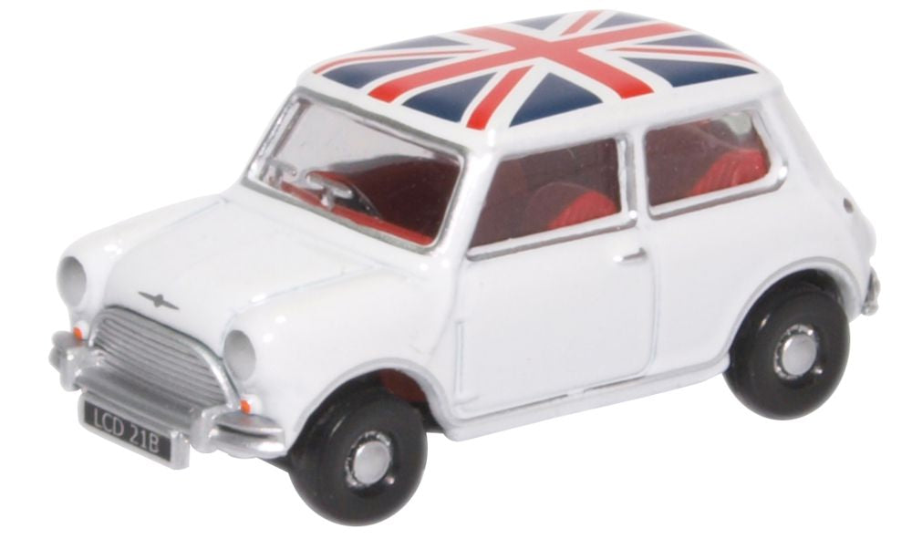 OXFORD 1/76 Austin Mini Cooper White Union Jack