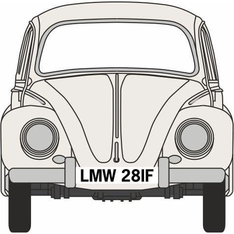 OXFORD 1/76 VW Beetle Lotus White