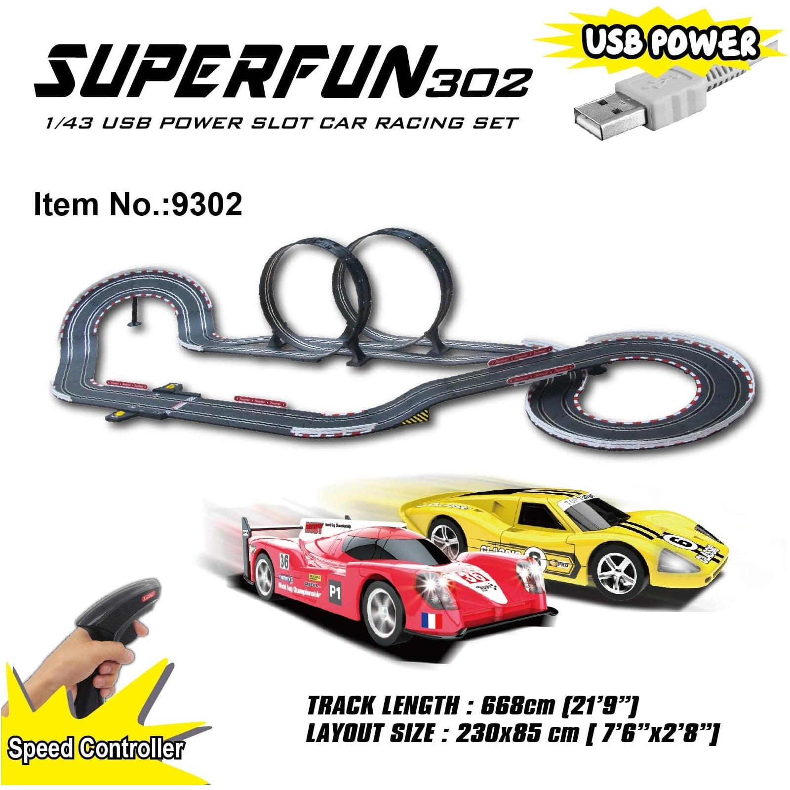 JOYSWAY SuperFun 302 USB Power Slot Car Racing Set