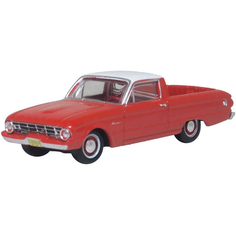 OXFORD 1/87 1960 Ford Falcon Ranchero Monte Carlo Red/Corinthian White