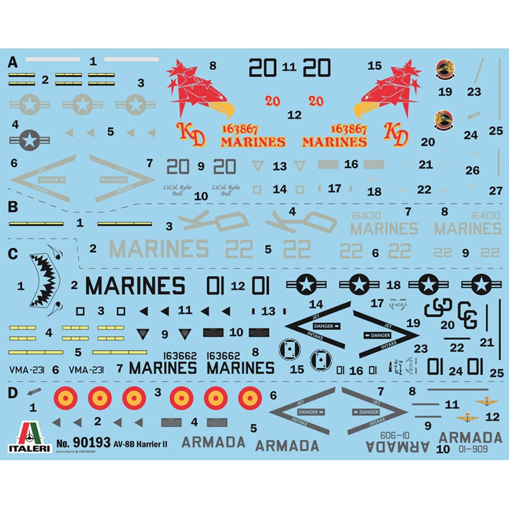 ITALERI 1/72 AV-8B Harrier II-New Artwork and New Decal Edition