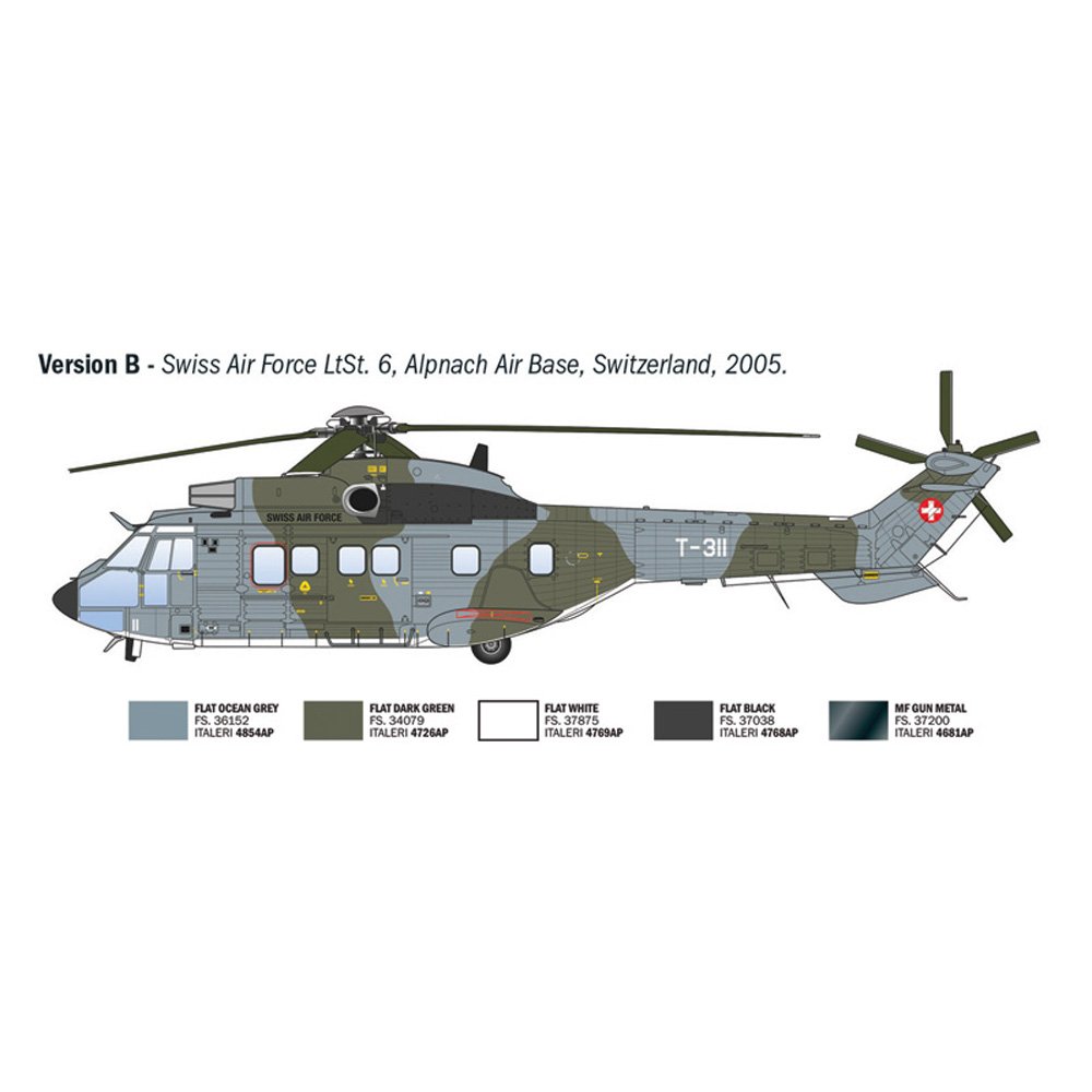 ITALERI 1/72 AS332 Super Puma-New Artwork and New Decal Edition