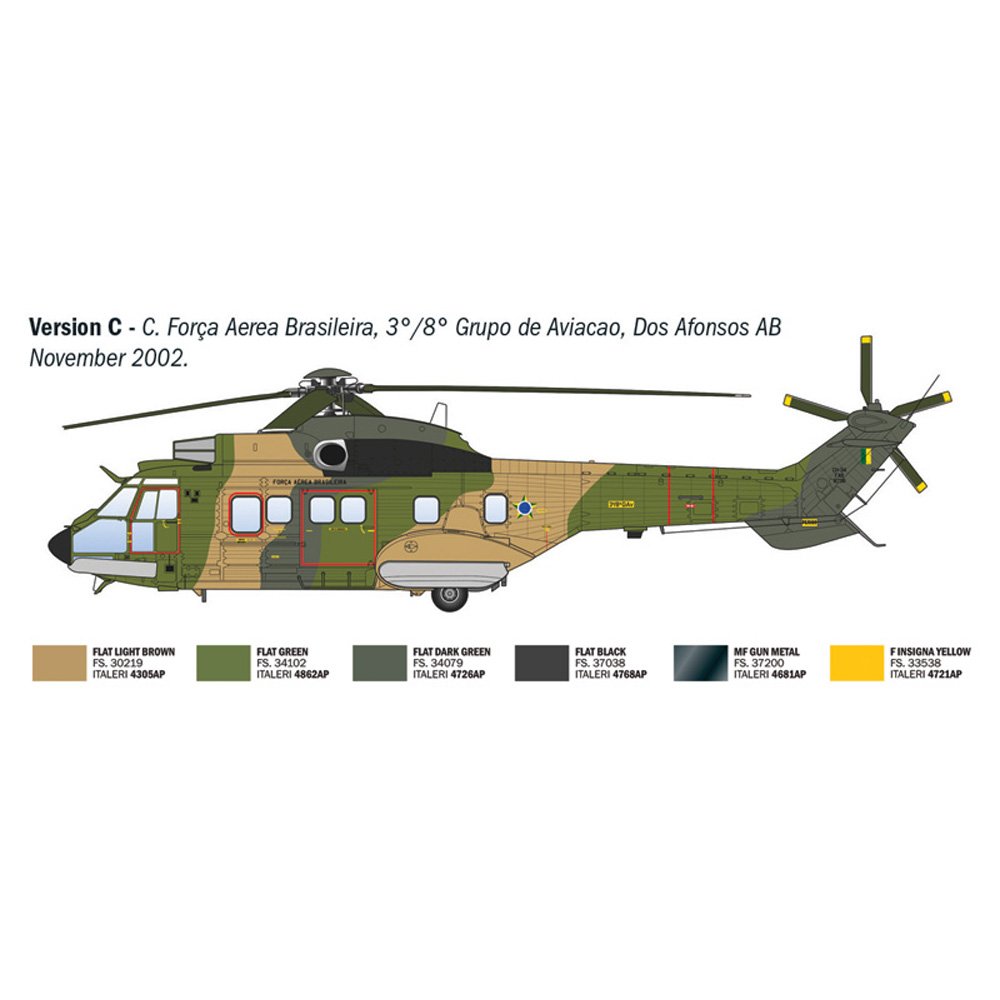 ITALERI 1/72 AS332 Super Puma-New Artwork and New Decal Edition