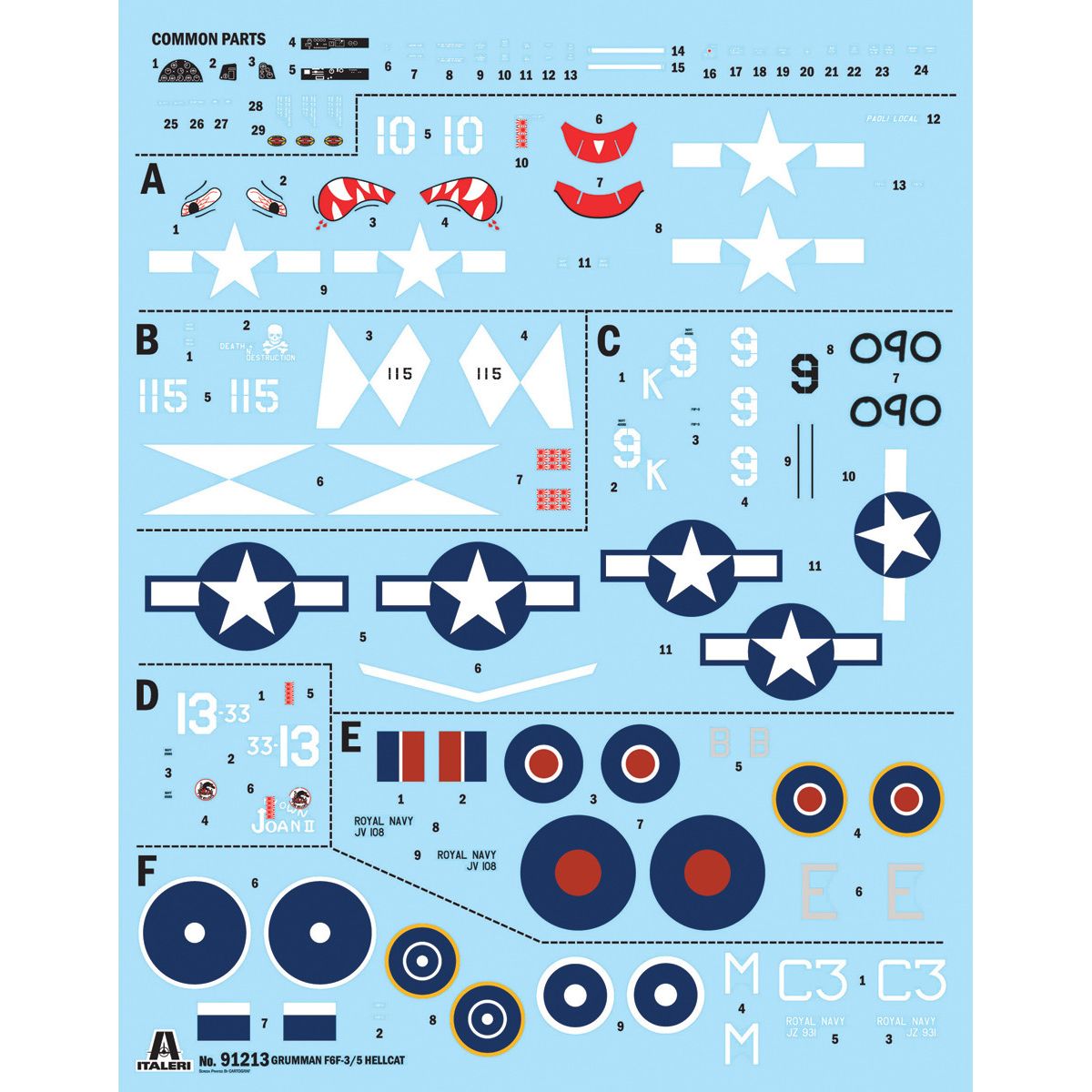 ITALERI 1/72 Grumman Hellcat F6 F-3-New Artwork and Decal Edition